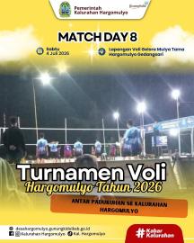 MATCH DAY 8 TURNAMEN VOLI HARGOMULYO TAHUN 2026